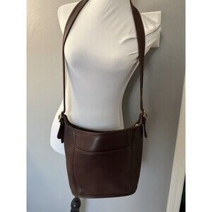 Coach 9816 Vintage Legacy Slim Duffle Brown Leather Crossbody Bucket Bag Medium